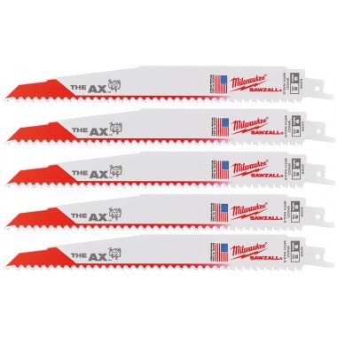 Полотно для шабельних пил AX FANG TIP MILWAUKEE, 230/5,0мм, (5шт), (деревина з цвяхами)