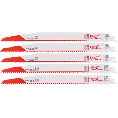 Полотно для шабельних пил AX FANG TIP MILWAUKEE, 300/5,0мм, (5шт), (деревина з цвяхами)