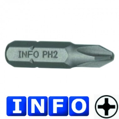 1/4" Біта Philips РН.0, L=30 мм (INFO 921300 I)