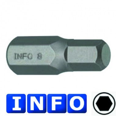 10 мм Біта 6-гр. (HEX) 12 мм, L=30 мм (INFO 9743012 I)