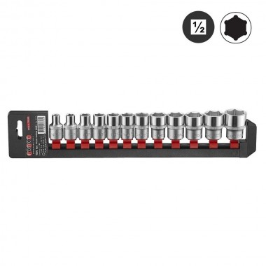 1/2" Набір головок 6-гр. 12 пр. (5/16"-1") (FORCE 4127)