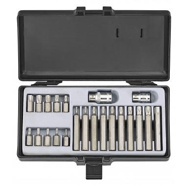 3/8" и 1/2" Набор бит Torx с отверстием 22 пр. (Т10Н-Т55Н) (FORCE 4222)