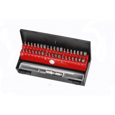 3/8" и 1/2" Набор бит 6-гр., Torx, Spline 40 пр. (пластиковый кейс) (FORCE 4401C)
