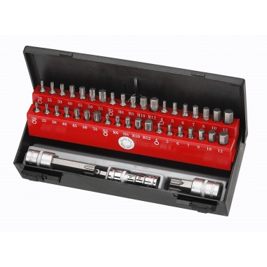 3/8" и 1/2" Набор бит  6-гр., Torx, Spline 44 пр. (головка-бита T70, T80) (FORCE 4441C)
