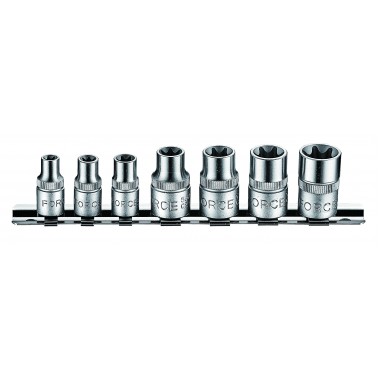 1/4" та 3/8" Набір головок Е-профіль (Torx) 7 пр. (FORCE 3074)