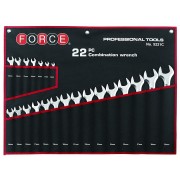 Набор ключей рожково-накидных на полотне 22 пр. (6-32 мм) (FORCE 5221C)