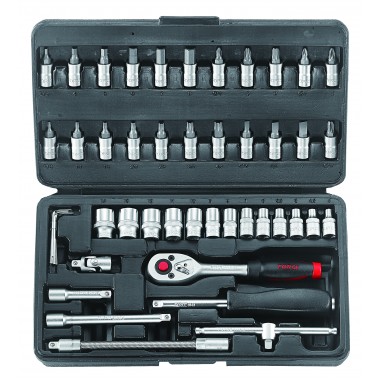 1/4" Набор инструмента 12-гр. 46 пр. (4-14 мм) (FORCE 2462-9)
