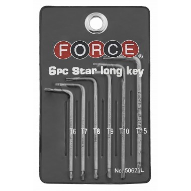 Набор ключей Torx Г-обр. 6 пр. (Т6-Т15) (FORCE 50621L)