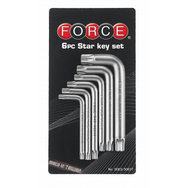 Набор ключей Torx Г-обр. с отверстием 6 пр. (Т40Н-Т60Н) (FORCE 5063T)
