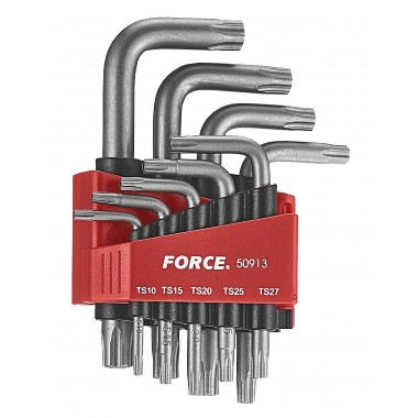 Набор ключей Torx 5-ти лучевых с отверстием Г-обр. 9 пр. (ТS10-TS50) (FORCE 50913)