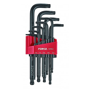 Набор ключей Torx Г-обр. с шаром длинных 9 пр. (Т10-Т50) (FORCE 5098LB)