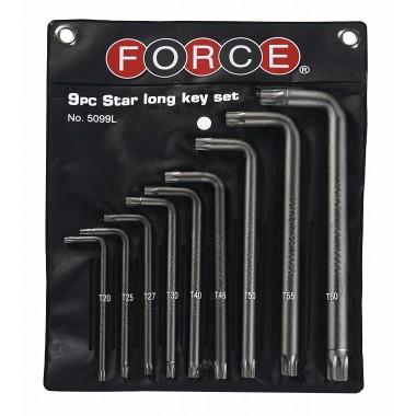 Набор ключей Torx Г-обр. длинных 9 пр. (Т20-Т60) (FORCE 5099L)