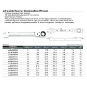 Ключ ріжково-накидний тріскачковий із шарніром TOPTUL 8 мм AOAH0808