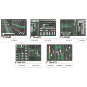 Візок з набором інструментів для СТО TOPTUL (Pro-Plus) 7 секцій 261ед. сіра GE-26109