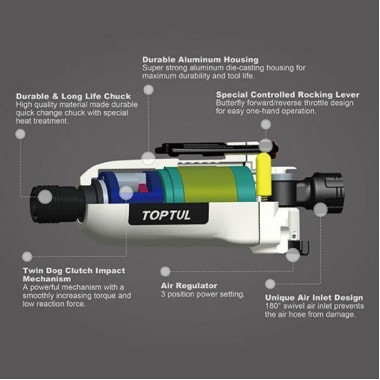 Шуруповерт пневматический 1/4 Mini Butterfly TOPTUL KSAU0808