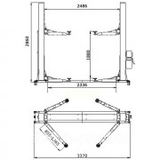Двостійковий електрогідравлічний підіймач 4 т 380 В LAUNCH TLT-240SBA