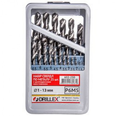 Набор сверл по металлу Р6М5 25шт. 1-13мм СТАНДАРТ НСВ2513 Набор сверл по металлу Р6М5 25шт. 1-13мм СТАНДАРТ НСВ2513