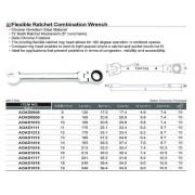 Ключ ріжково-накидний тріскачковий із шарніром 14 мм TOPTUL AOAH1414
