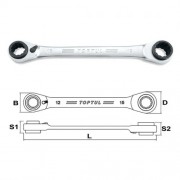 Ключ накидний із подвійною тріскачкою 72 зубці Pro-Series 12x15-14x13мм TOPTUL ABAD1215