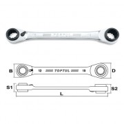 Набір ключів накидних із подвійною тріскачкою 72 зубці Pro-Series 3 шт 8-19 мм TOPTUL GPAQ0301