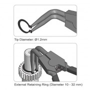 Круглогубцы для снятия стопорных колец 170x60мм (разжим загнутые, 90°) Extra Long TOPTUL DCBJ1382
