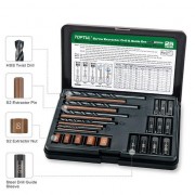 Набір екстракторів, свердел і напрямних для вилучення зламаних різьбових гвинтів 25 од. TOPTUL JGEW2501