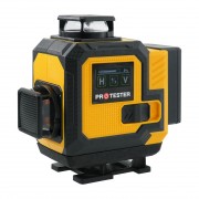 Лазерный уровень 16 линий 4D (2xH360/2xV360, LCD-дисплей, пульт ДУ + ШТАТИВ - зеленый луч) PROTESTER LL616G-TR