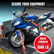 Набор стяжных ремней с храповым механизмом, S-крюками и защитными петлями (Soft Loops) 4 шт., 680 кг TORIN TRZD-RL