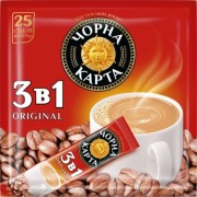 Растворимый кофе Черная карта 3 в 1 Original 25 стиков Опт от 20 шт
