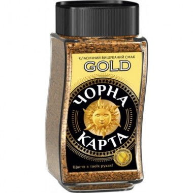 Растворимый кофе Черная карта Gold стекло 190 г Опт от 6 шт