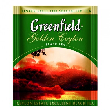 Черный чай Greenfield Golden Ceylon 100 пакетов по 2 г Опт от 12 шт