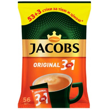 Кофе 3 в 1 Jacobs Original 56 стиков