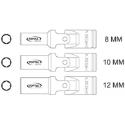 Набор Toptul для откручивания свечей накала JGAI0301